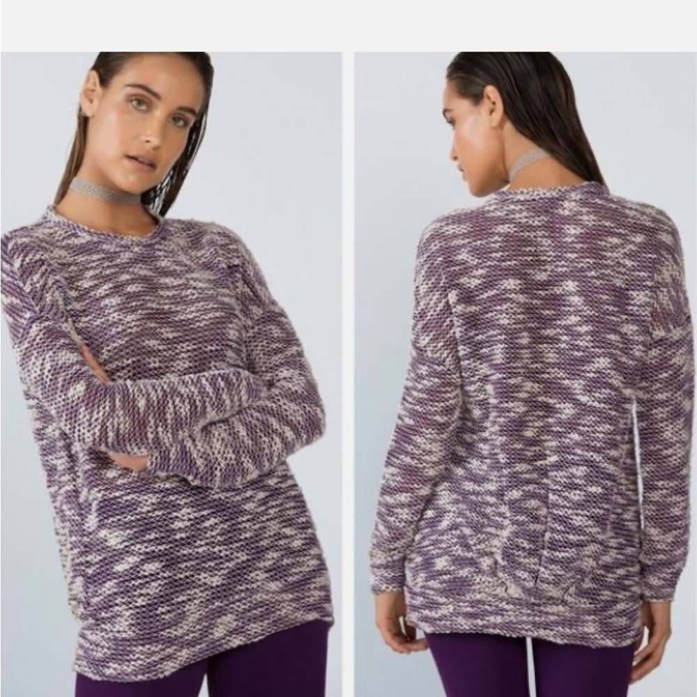 Fabletics Juliette eggplant purple and White Women's Sweater